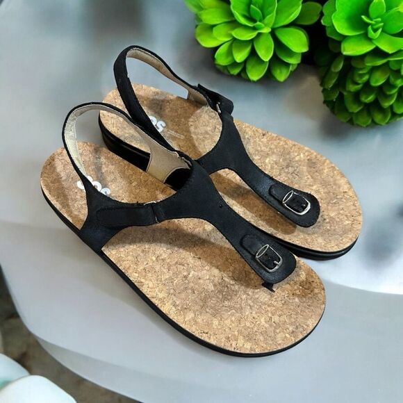 SAS Marina T-Strap Sandal‎ Black Size 10.5W Thong Sandals - Picture 1 of 10
